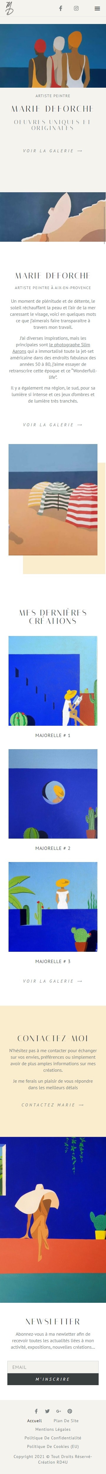 Site Marie DEFORCHE - Version mobile